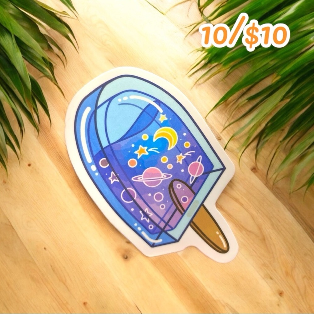 Galaxy Popsicle Sticker – Space Planets Design
